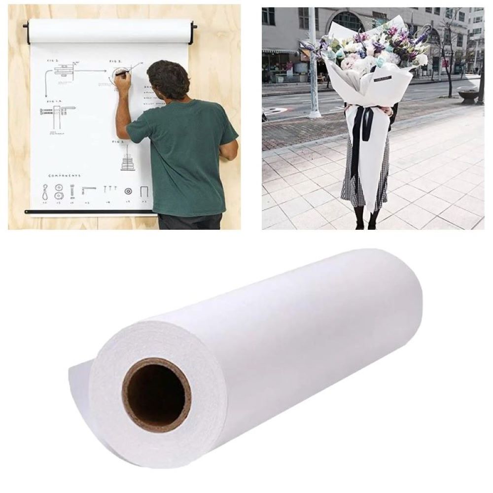 Craft Foam Roll - Rotolo di carta Kraft bianca/nera/marrone per