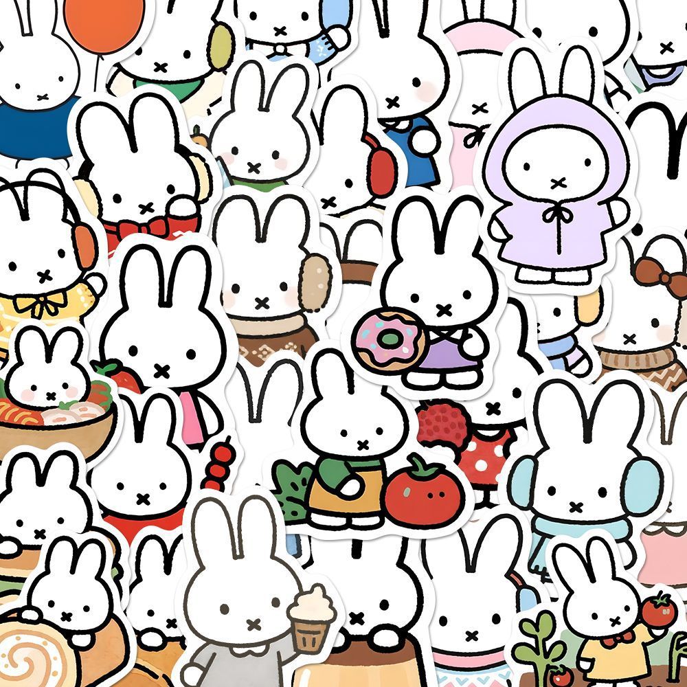 Cosplay Floating Prop - 80 Pezzi Adesivi Kawaii Miffy, Decorazioni