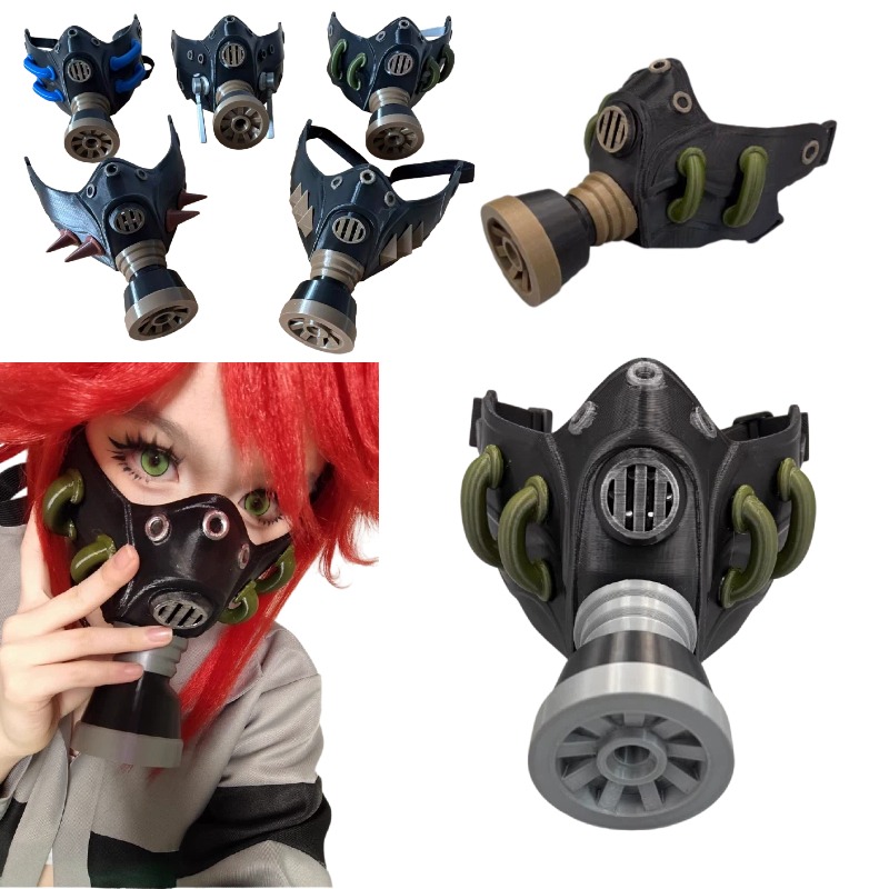Cosplay Prop 3D Print - Maschera Antigas Nera Stampata in 3D